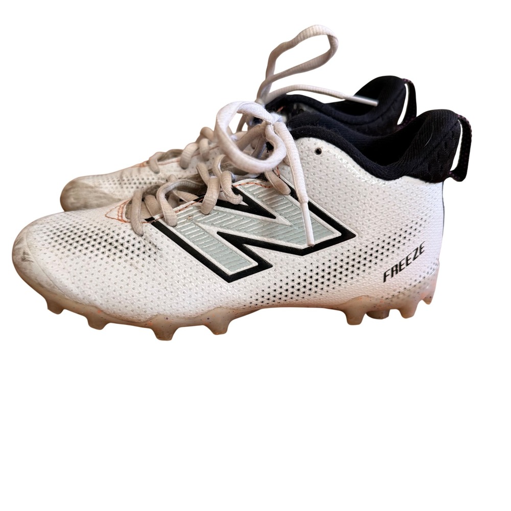 New Balance Freeze v3 Junior Lacrosse Cleats White Black FREEZJP5 Kids Size 3